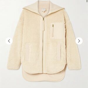 Varley NWT- Myla twill-trimmed faux shearling jacket